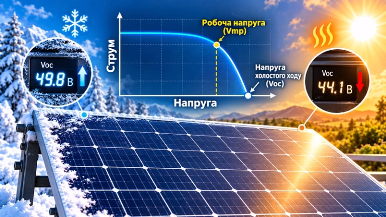 напруга сонячної панелі