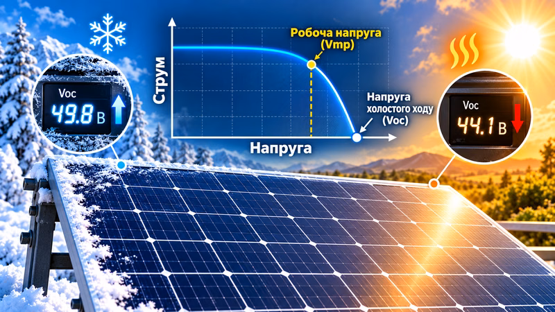 напруга сонячної панелі